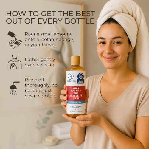 Image 6 of DR.JACOBS NATURALS Pure Castile Body Wash for Sensitive Skin - Unscented, 16oz, 1 Pack
