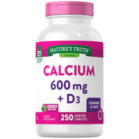 Thumbnail for Nature's Truth Calcium + D3 Caplets 600 Mg 250 Tabs