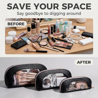 Thumbnail for Image 4 of BS-MALL Makeup Bag Set Clear Travel Toiletry Organizer Pouches Pack of 3