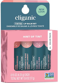 Thumbnail for Image 1 of 0.6 Ounce (Pack of 1) for the product Cliganic Organic Lip Balm Set, 4 Flavors, 100% Natural for Dry Cracked Lips