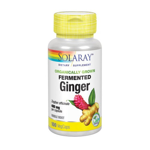 Solaray Organically Grown Fermented Ginger Root 400 mg 100 Veg Caps