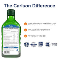Thumbnail for Image 2 of Carlson Cod Liver Oil, 1100 mg, Omega-3s, Unflavored, 250 mL (8.4 Fl Oz)