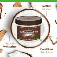 Thumbnail for Image 3 of COCOCARE 100% Pure Coconut Oil for Skin, Hair & Body, 4 oz Jars, 2 Pack