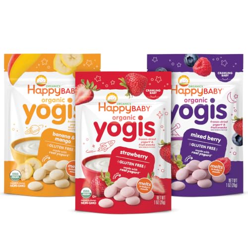 Image 1 of Default Title for the product Happy Baby Organic Baby Food Happy Yogis Yogurt Snacks 1 oz Packs, 3-Count