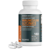 Thumbnail for Image 3 of 180 Count (Pack of 1) for the product Bronson Magnesium Glycinate 200 mg Buffered Vegetarian Capsules