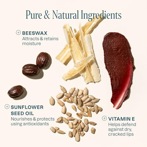 Image 5 of Cliganic Organic Lip Balm Set, 4 Flavors, 100% Natural for Dry Cracked Lips