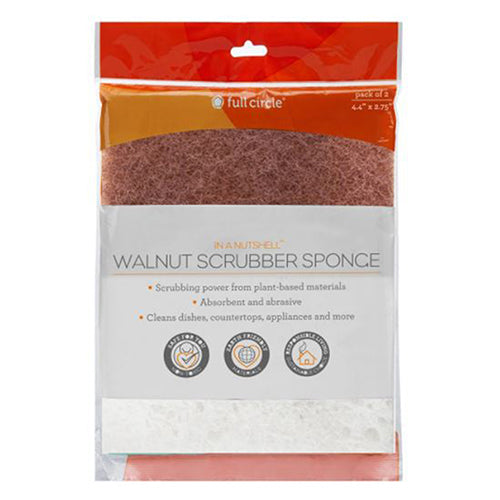Full Circle Home Walnut Scrubber Sponge 2 Count