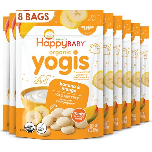 Image 1 of Default Title for the product Happy Baby Yogis Banana & Mango Yogurt Bites 1oz Pouch (8 Pack)