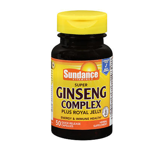 Sundance Vitamins Super Ginseng Complex Plus Royal Jelly Quick Release Capsules 50 Caps
