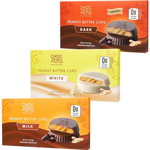 Image 1 of Default Title for the product ChocZero Sugar Free Peanut Butter Cups Variety Pack, 3 Pack