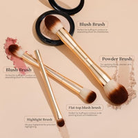 Thumbnail for Image 5 of DUcare Foundation Makeup Brush Set 6pcs Double-ended Kabuki Eyeshadow Contour Brush