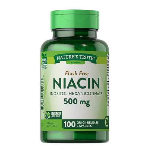 Nature's Truth Flush Free Niacin Quick Release Capsules 500 Mg 100 Caps