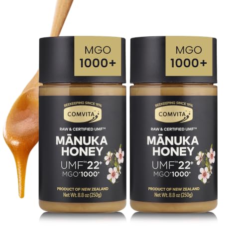 Image 1 of Default Title for the product COMVITA Manuka Honey UMF 22+ (MGO 1000+), Raw, Monofloral - 8.8 Oz (2-Pack)