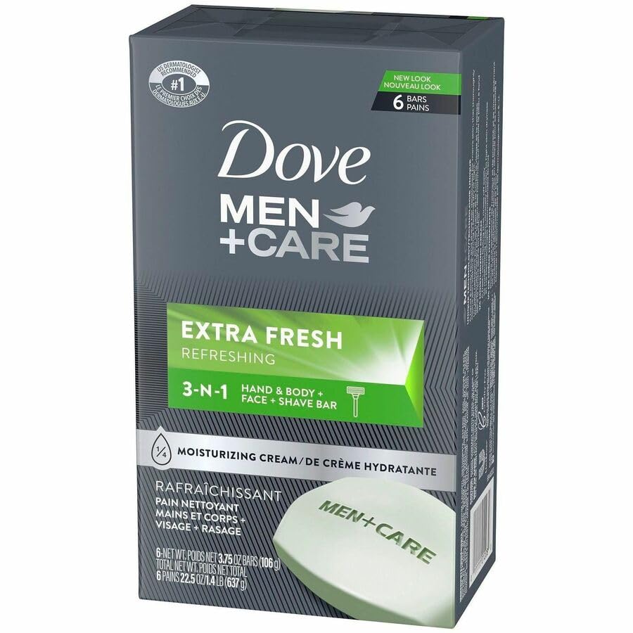 Image 1 of Default Title for the product Dove Men Care Body & Face Bar Extra Fresh Soap Bar - 3.75 oz - Pack of 6