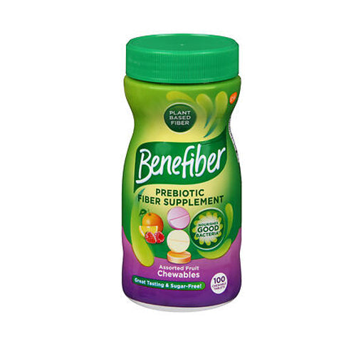 Benefiber Prebiotic Fiber Supplement Chewables Assorted Fruit Flavors 100 Count