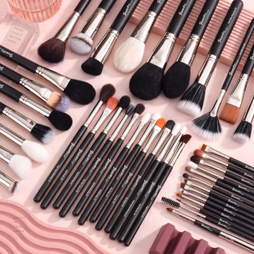 Image 4 of Bueart Design 42Pcs PRO Grade Makeup Brushes Set Ultra Soft (Black)